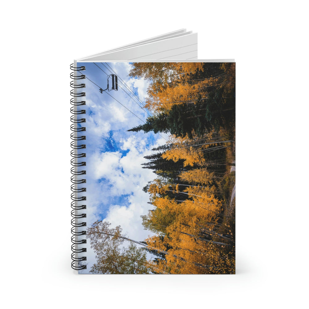 Chairlift in Suspension - Spiral Ruled Line Notebook - Visiting This World