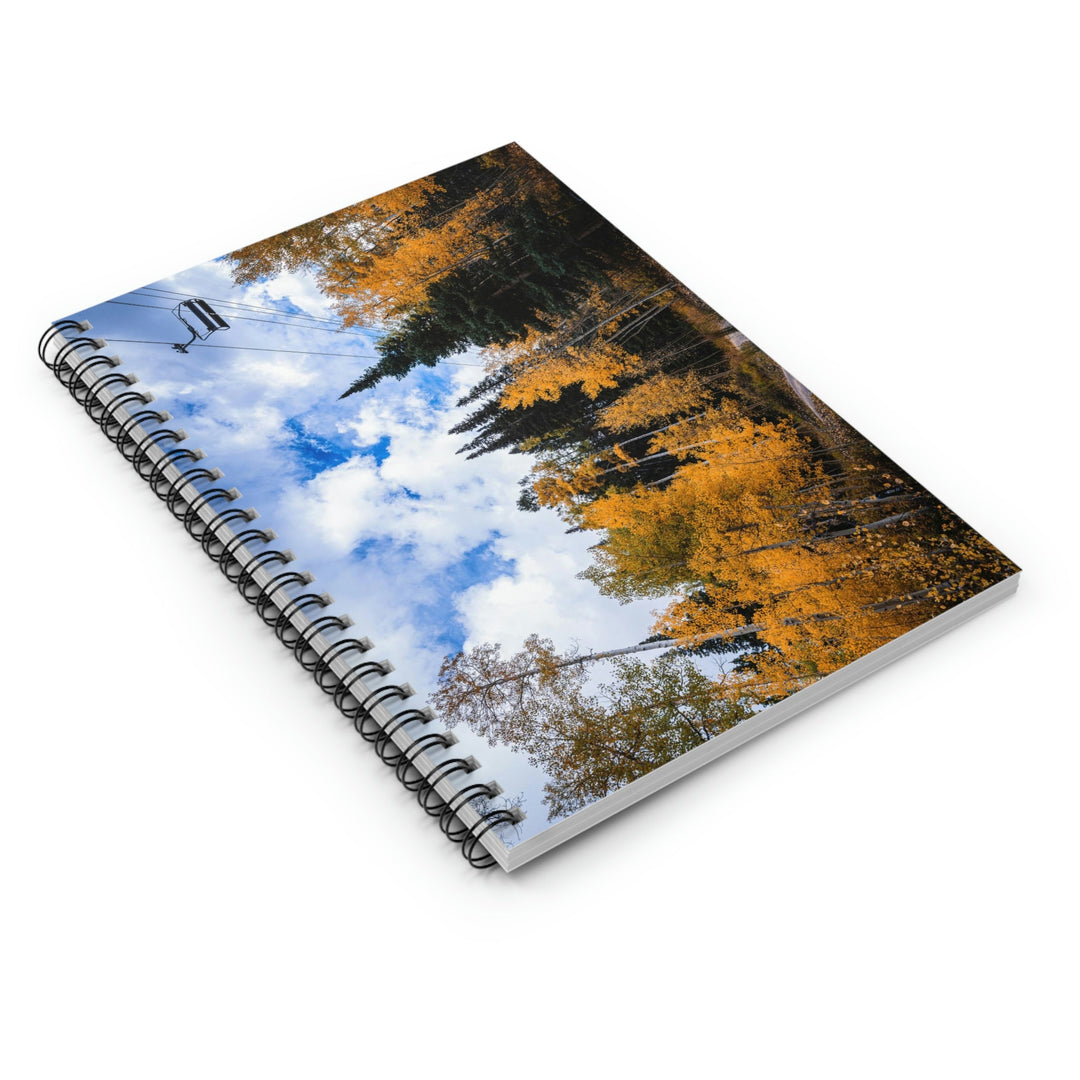 Chairlift in Suspension - Spiral Ruled Line Notebook - Visiting This World