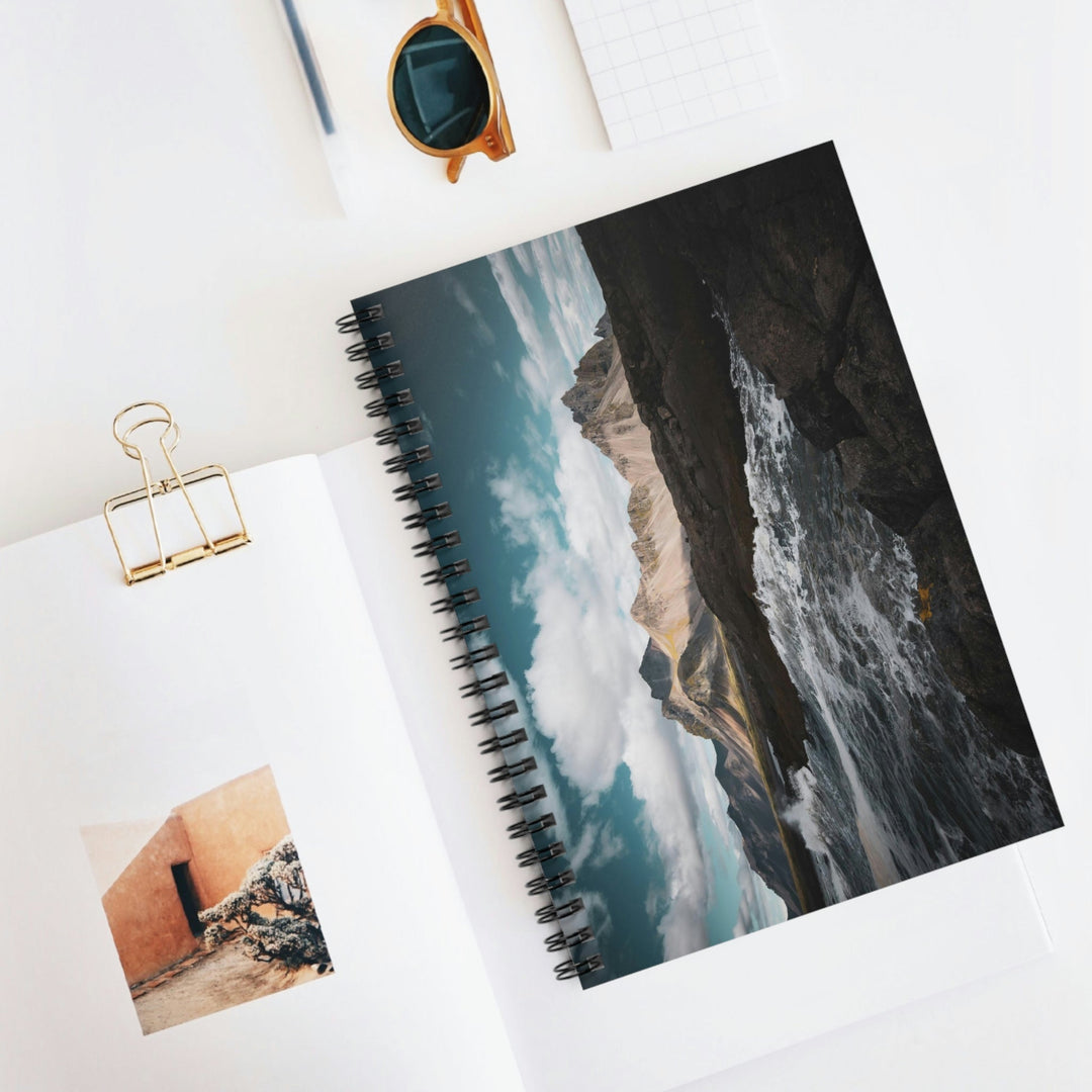 Crashing Sea - Spiral Ruled Line Notebook - Visiting This World