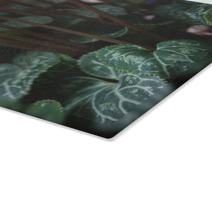 Cyclamen Reach - Glass Cutting Board - Visiting This World