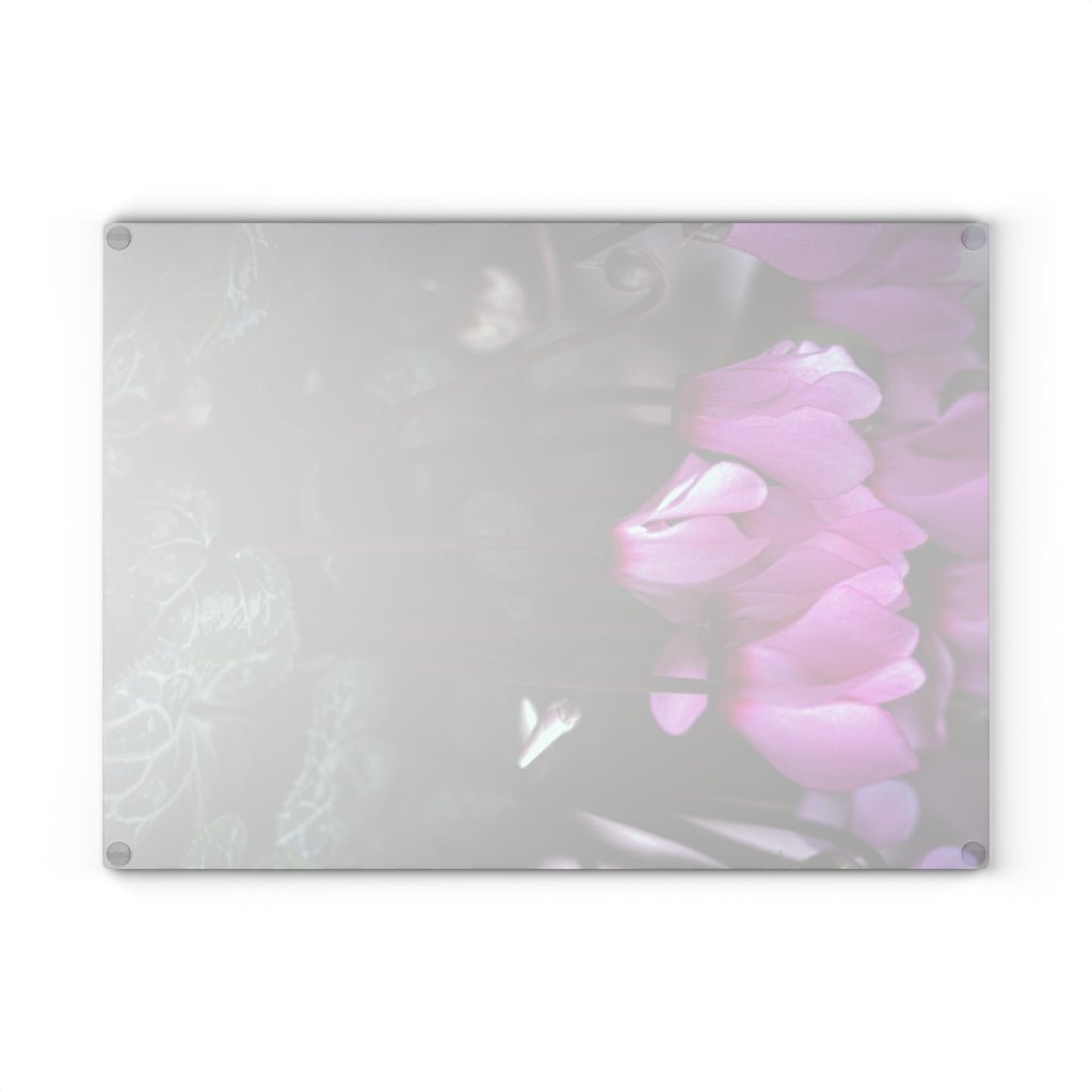 Cyclamen Reach - Glass Cutting Board - Visiting This World