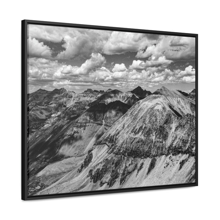 Imogene Pass From the Air in Black and White - Canvas with Frame