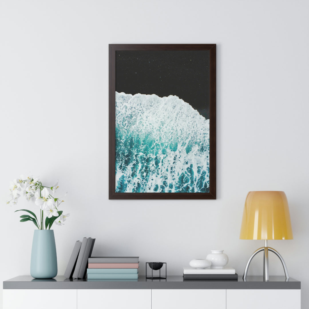 A Wave on Volcanic Sand - Framed Print