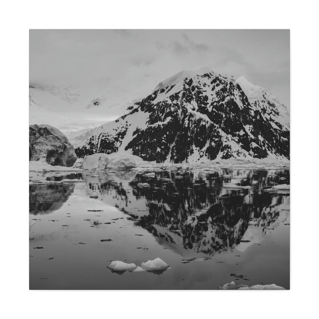 Reflected Calm in Black and White - Canvas