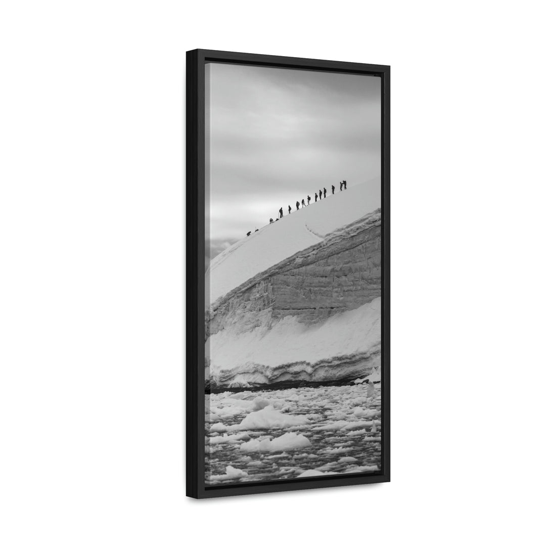 Preparing for the Climb in Black and White - Canvas with Frame