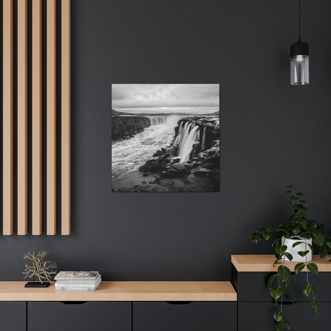 Selfoss in Black and White - Canvas