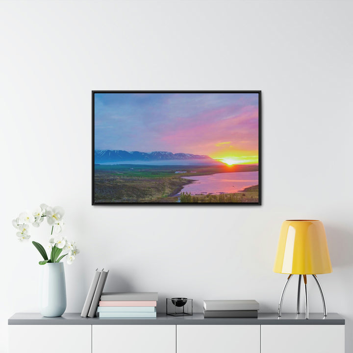 Sunset Over the Fjord Part 2 - Canvas with Frame