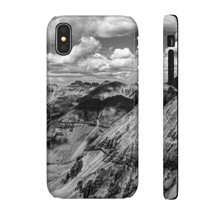 Imogene Pass From the Air in Black and White - Phone Case