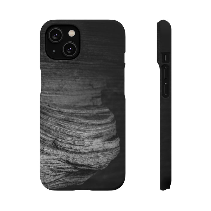 Sedimentary Rock Curves in Black and White - Phone Case