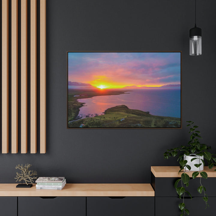 Sunset Over the Fjord Part 1 - Canvas with Frame