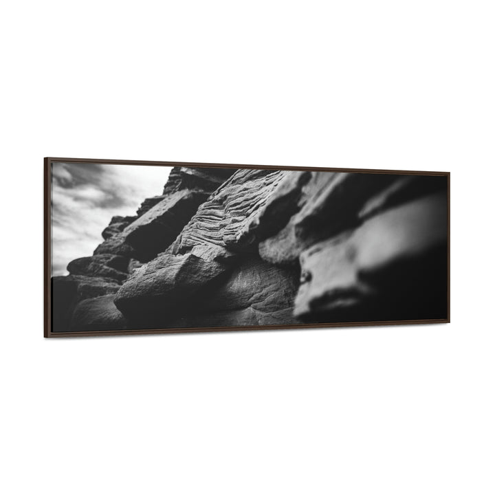 Layers of Rock in Black and White - Canvas with Frame