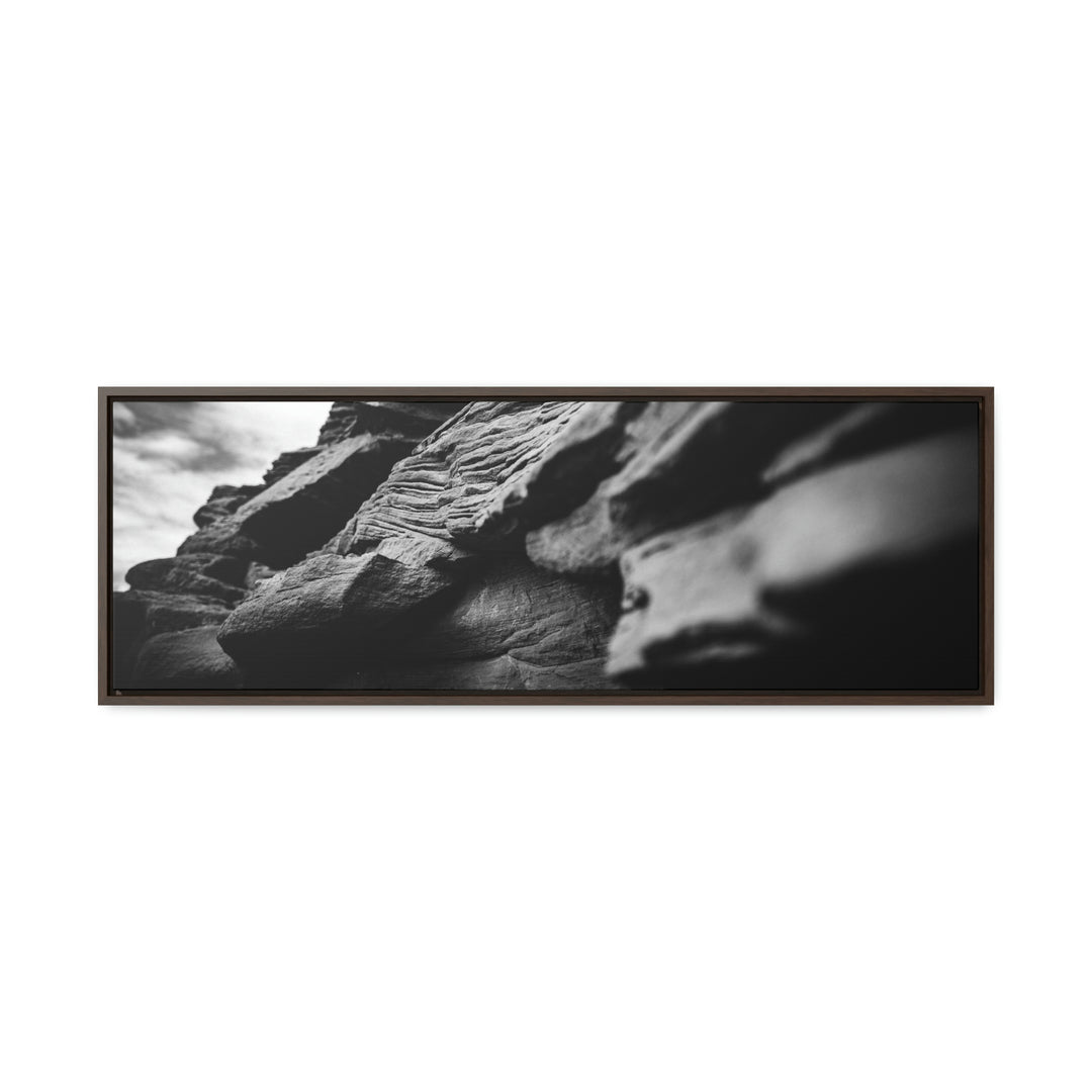 Layers of Rock in Black and White - Canvas with Frame