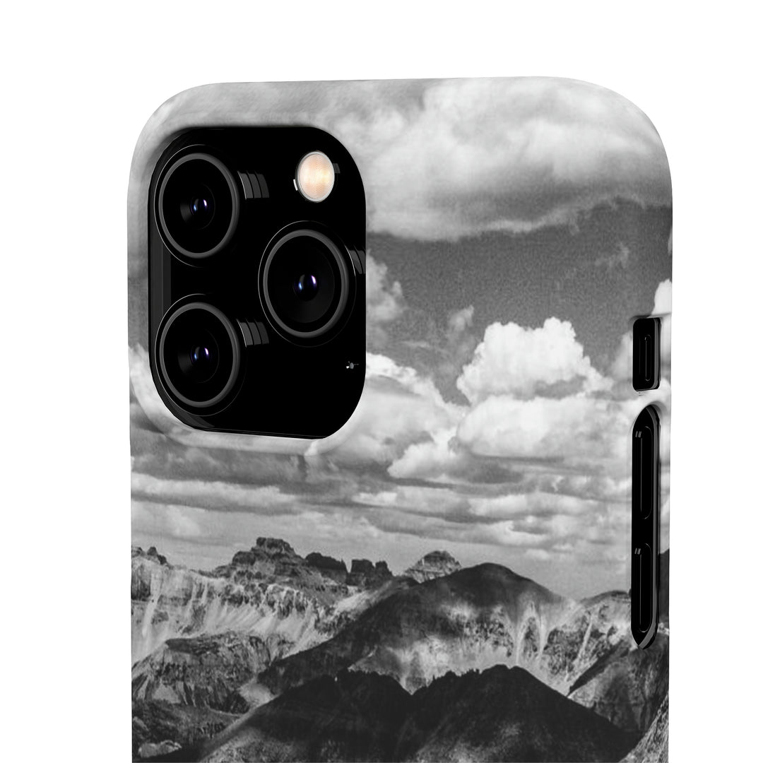 Imogene Pass From the Air in Black and White - Phone Case