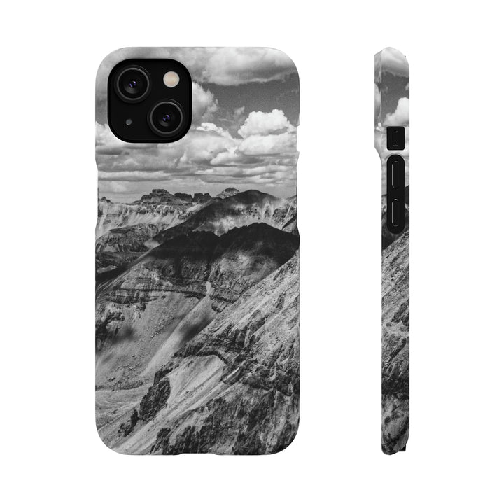 Imogene Pass From the Air in Black and White - Phone Case