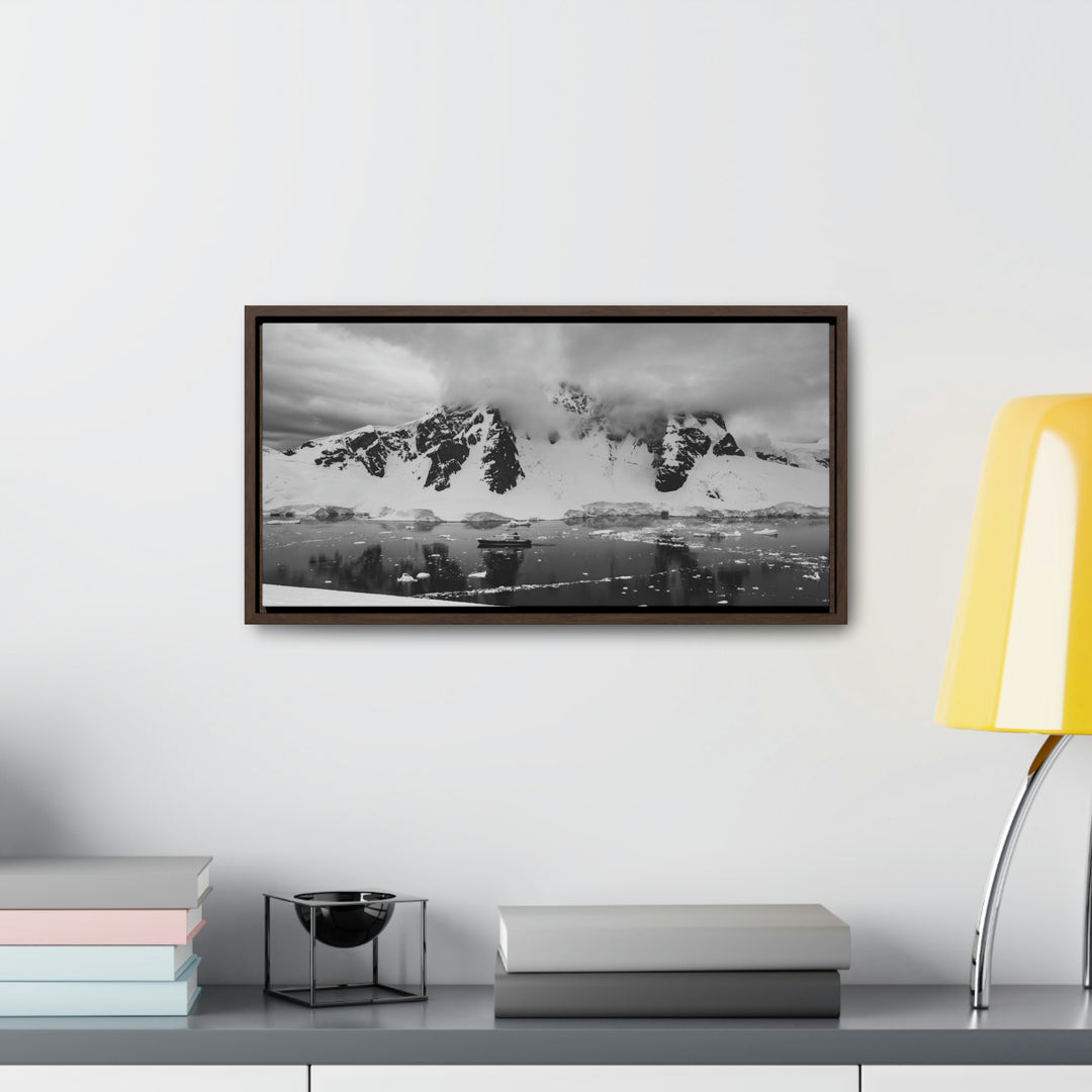 Peaceful Anchoring in Black and White - Canvas with Frame