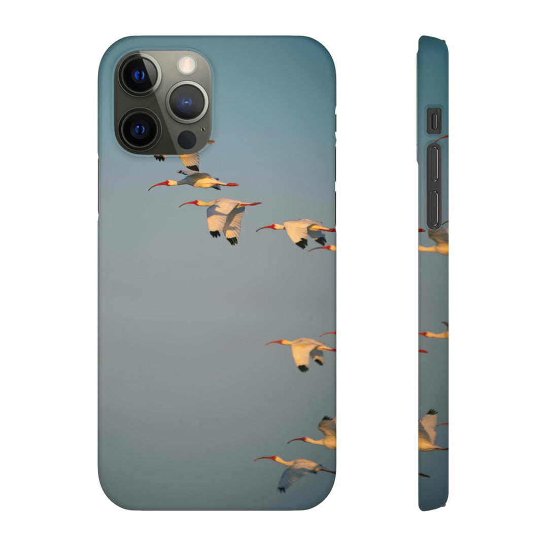 White Ibis in Flight - Phone Case