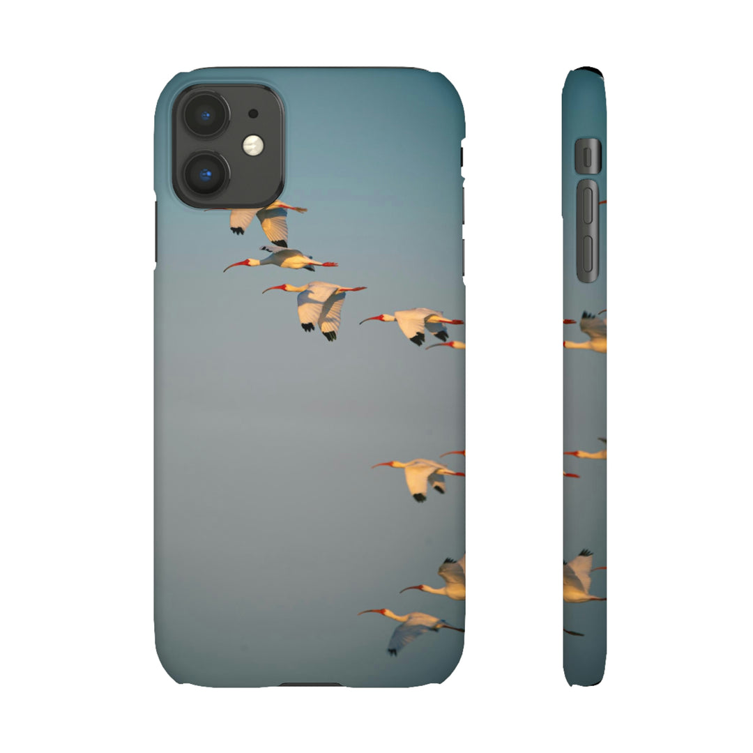 White Ibis in Flight - Phone Case