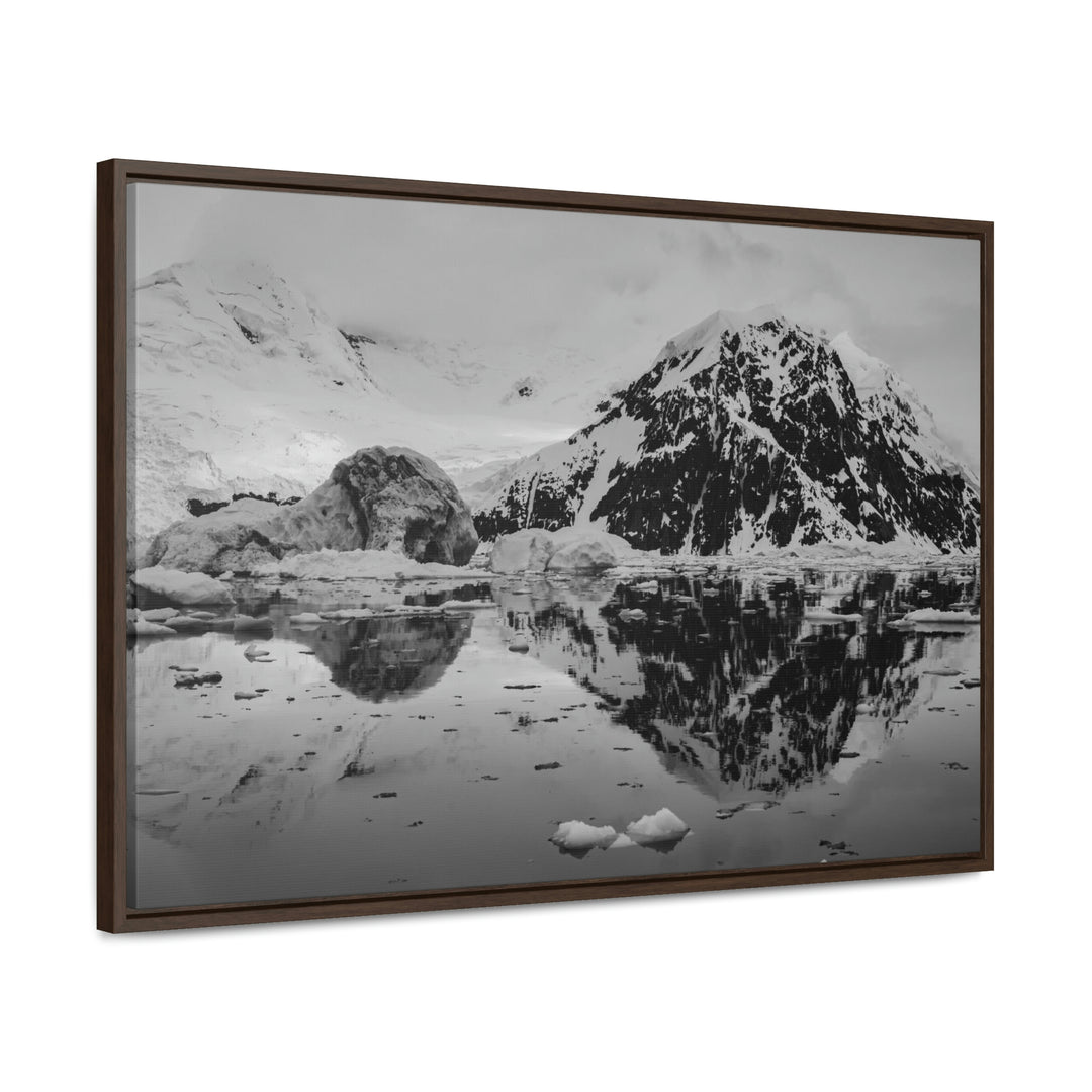 Reflected Calm in Black and White - Canvas with Frame