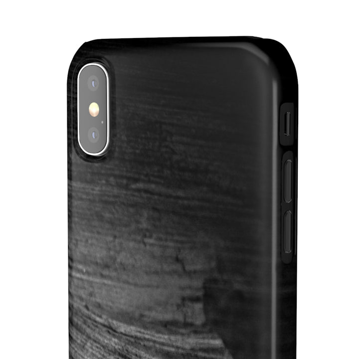 Sedimentary Rock Curves in Black and White - Phone Case