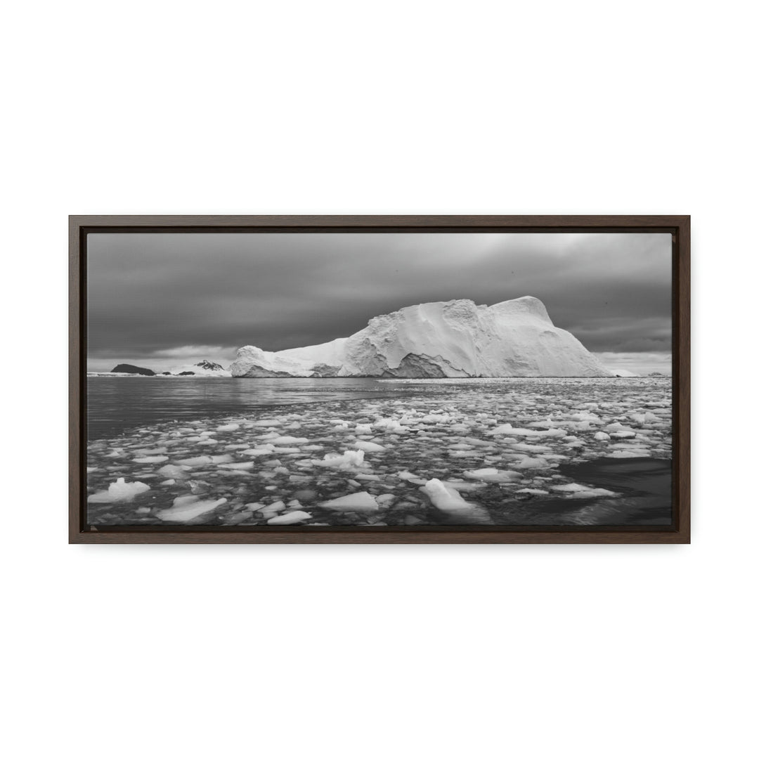 Lane of Ice In Black and White - Canvas with Frame