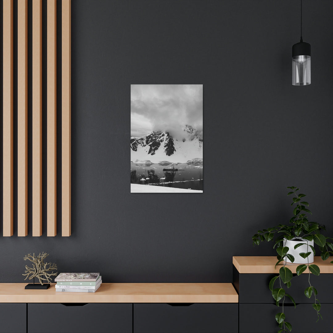 Peaceful Anchoring in Black and White - Canvas