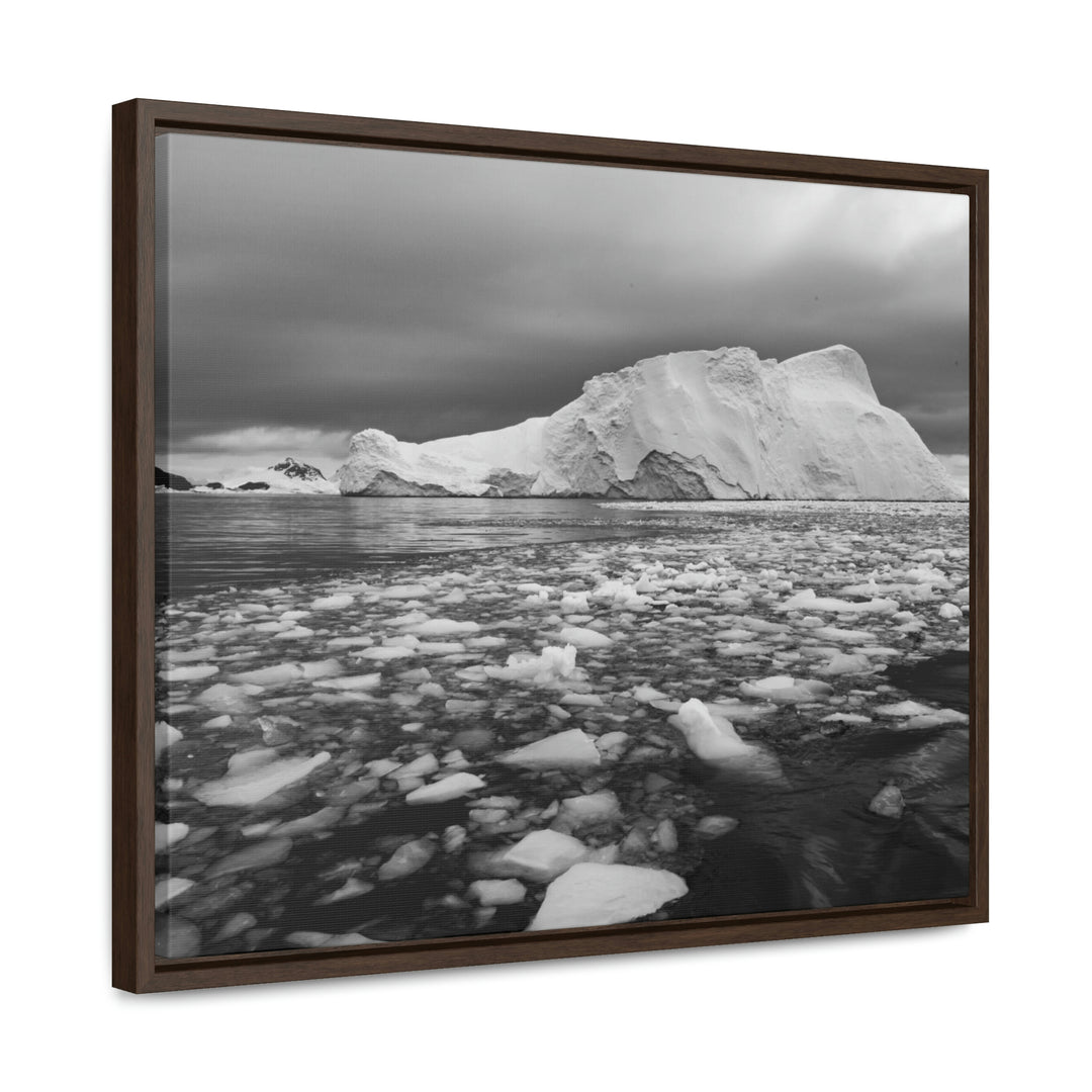 Lane of Ice In Black and White - Canvas with Frame