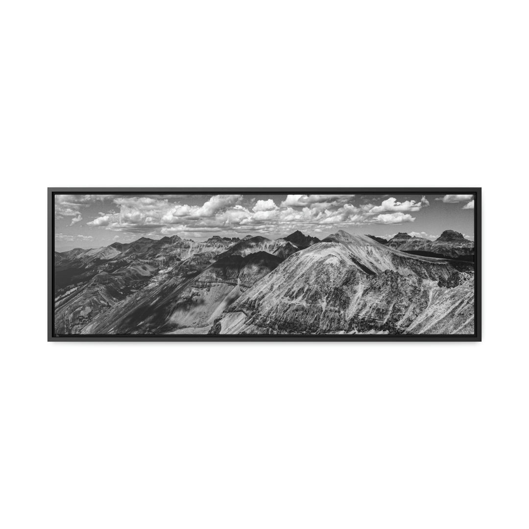 Imogene Pass From the Air in Black and White - Canvas with Frame