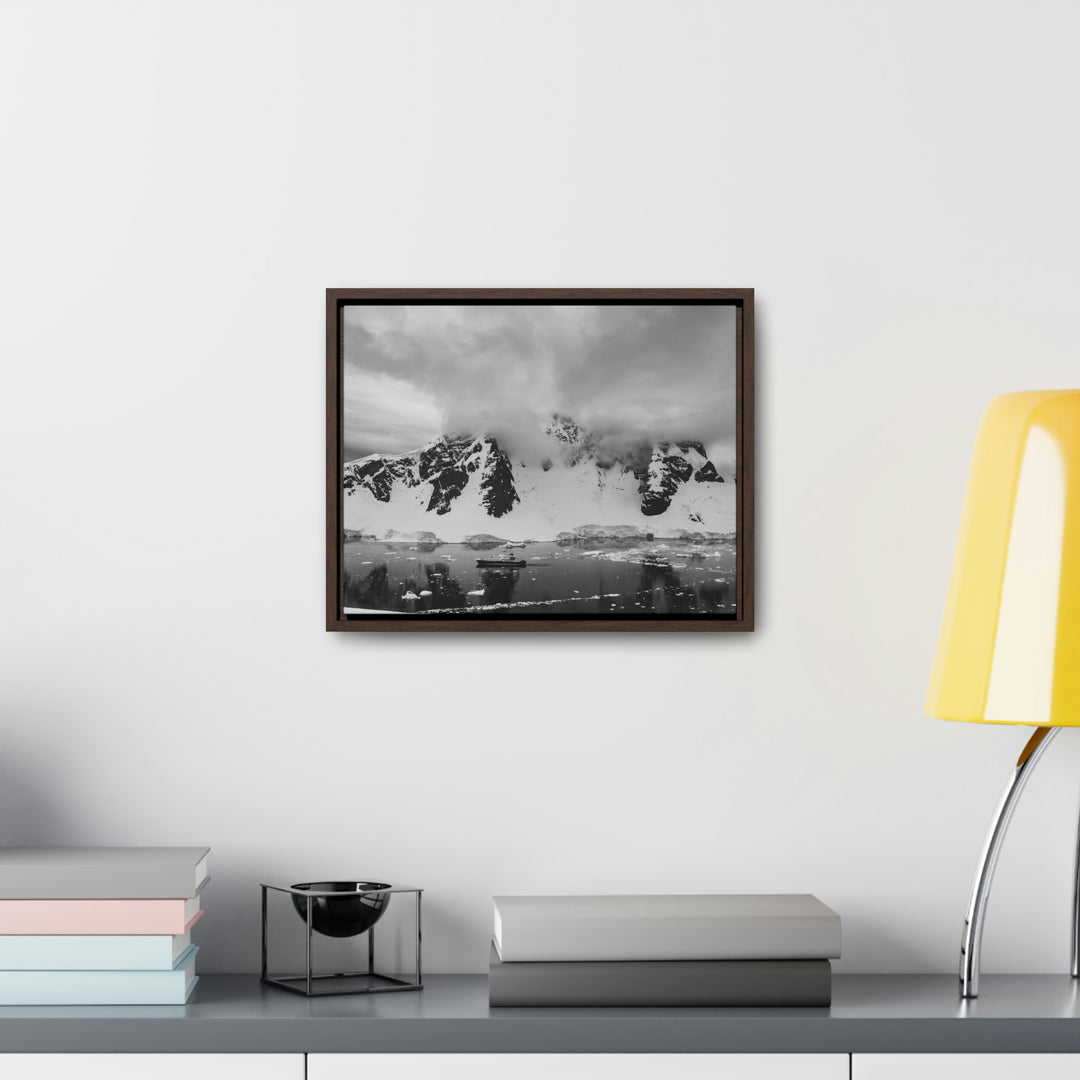 Peaceful Anchoring in Black and White - Canvas with Frame