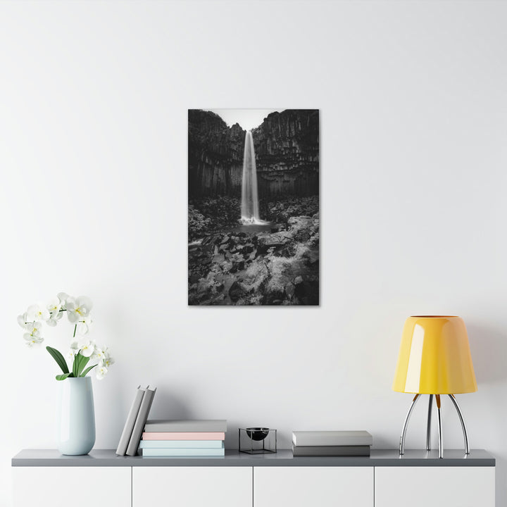 Svartifoss in Black and White - Canvas