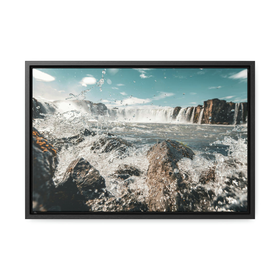 Goðafoss Splash - Canvas with Frame