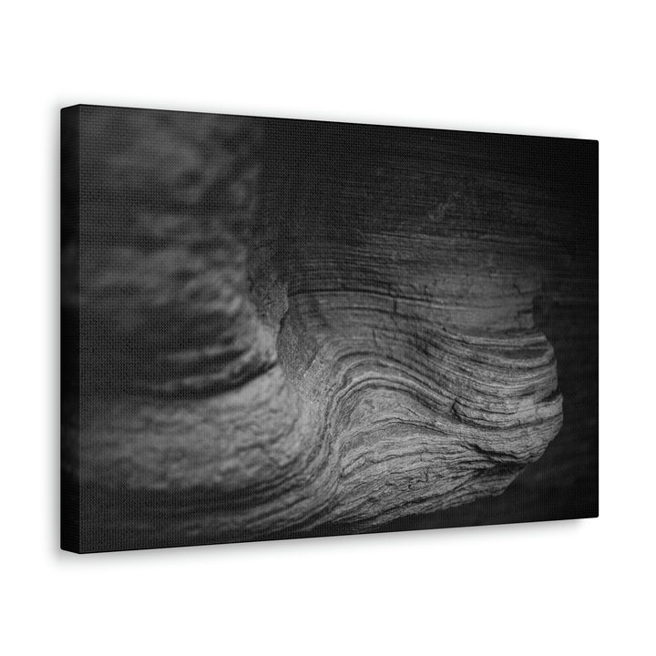 Sedimentary Rock Curves in Black and White - Canvas