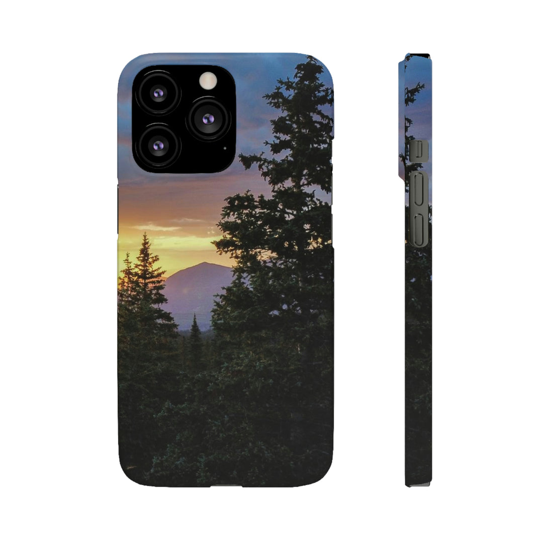 Rainy Sunset Through the Trees - Phone Case