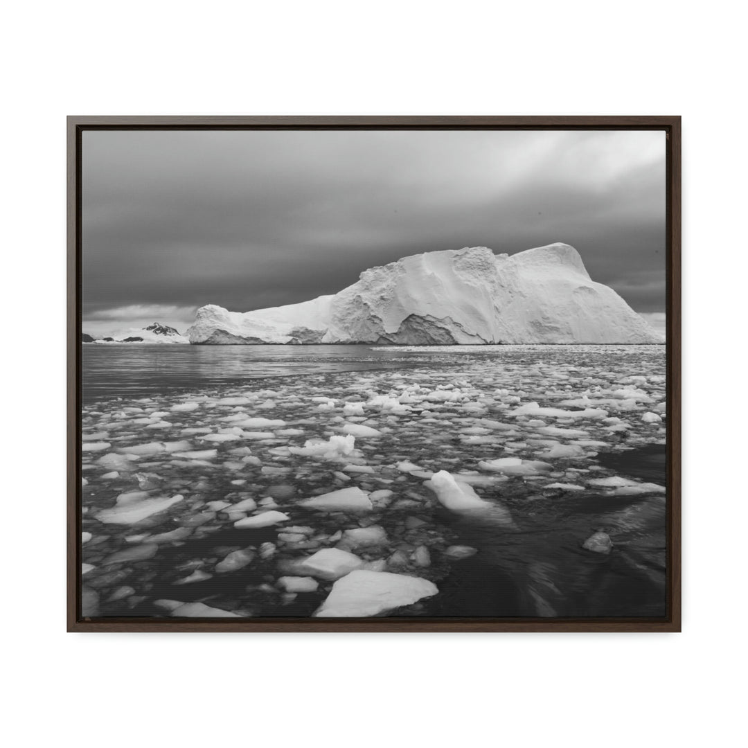 Lane of Ice In Black and White - Canvas with Frame