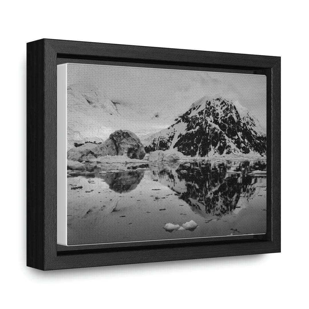 Reflected Calm in Black and White - Canvas with Frame