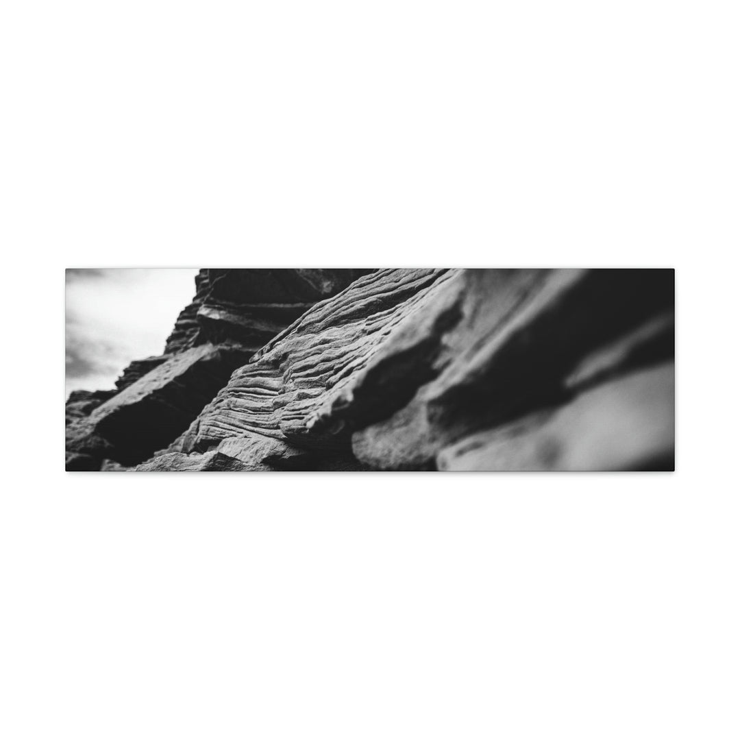 Layers of Rock in Black and White - Canvas