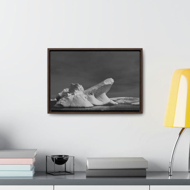 The Angles of an Iceberg in Black and White - Canvas with Frame