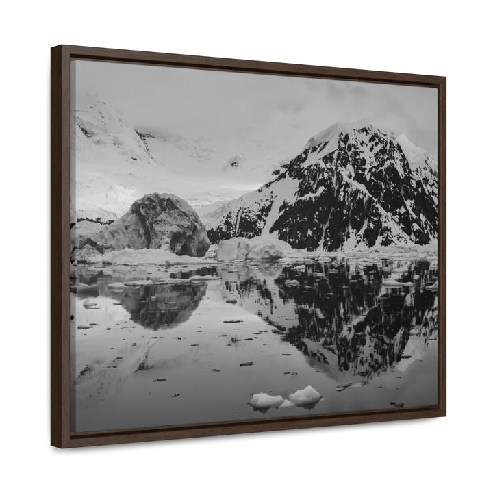 Reflected Calm in Black and White - Canvas with Frame