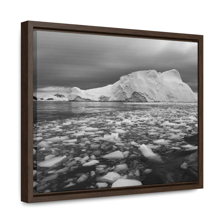 Lane of Ice In Black and White - Canvas with Frame