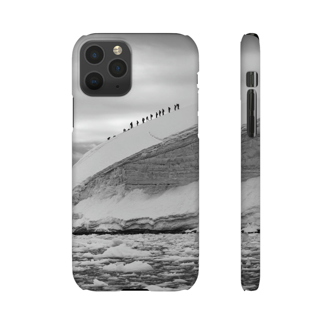 Preparing for the Climb in Black and White - Phone Case