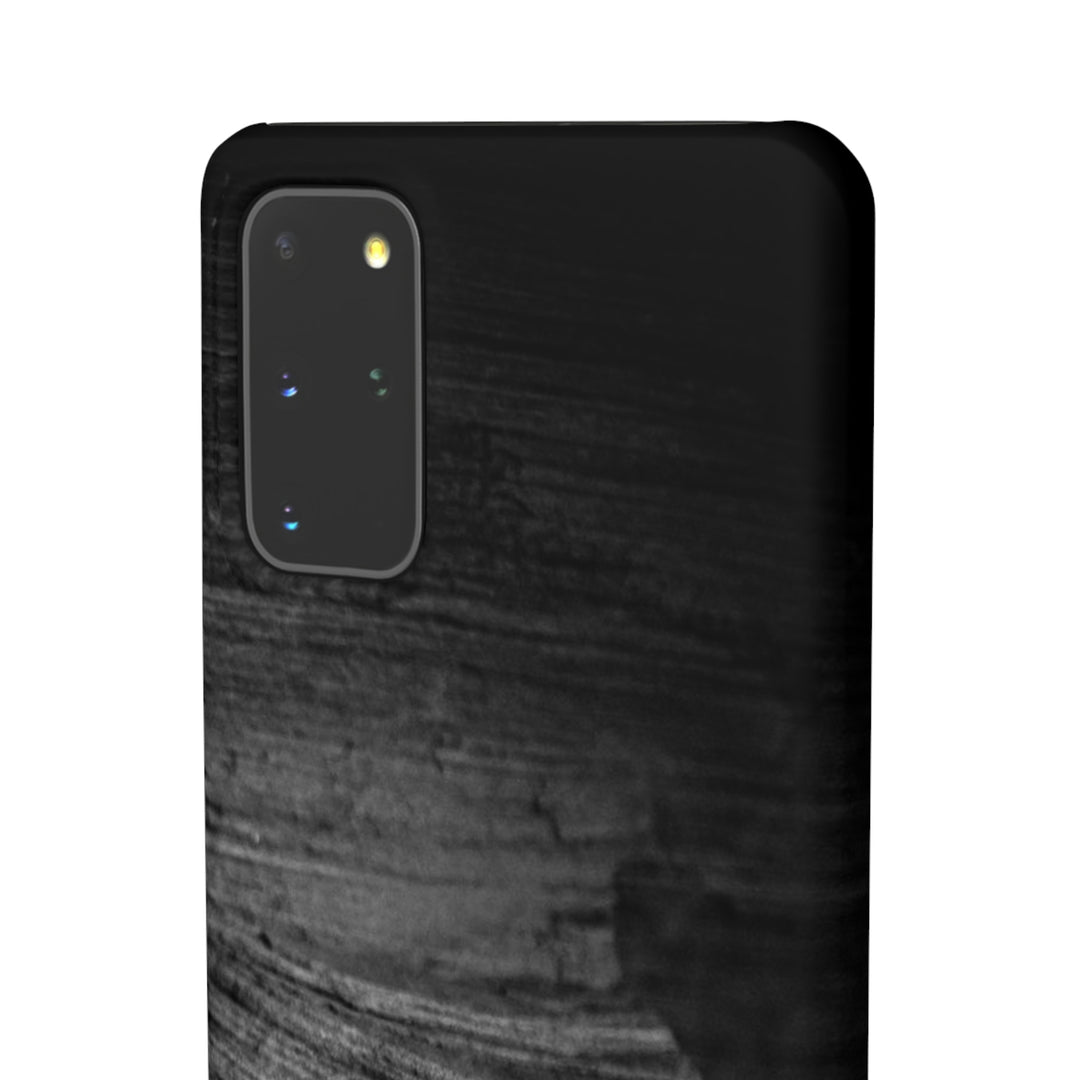 Sedimentary Rock Curves in Black and White - Phone Case