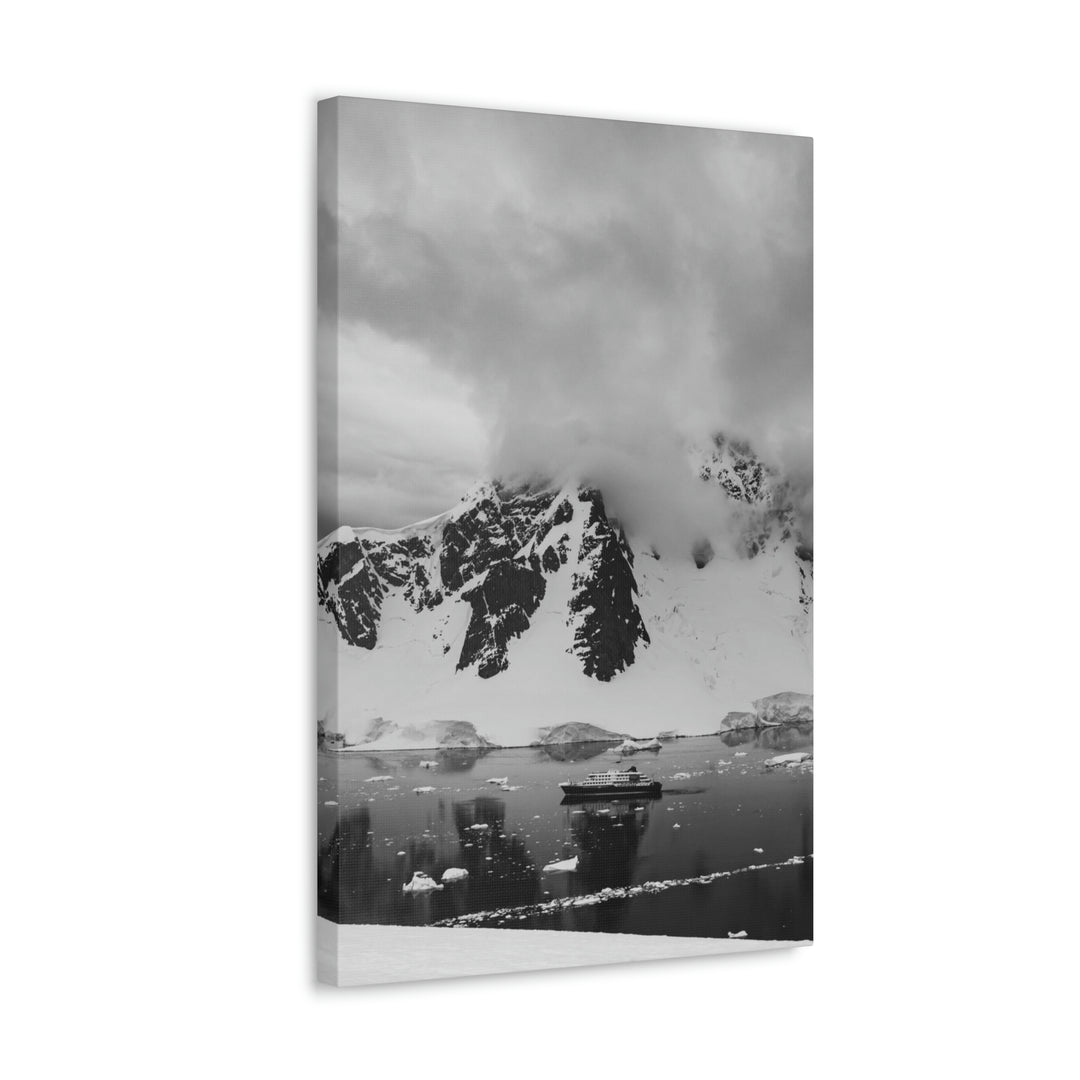 Peaceful Anchoring in Black and White - Canvas