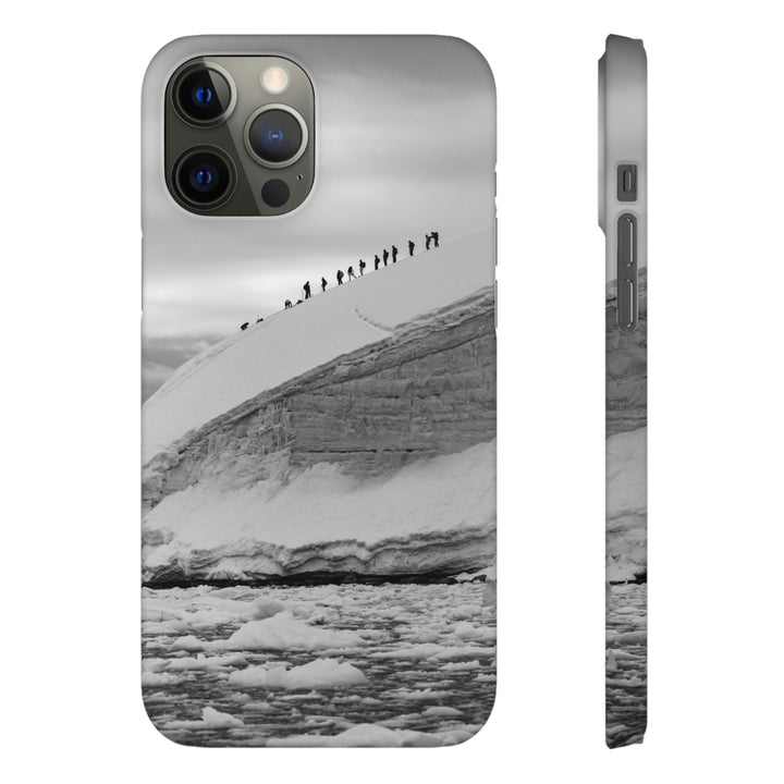 Preparing for the Climb in Black and White - Phone Case