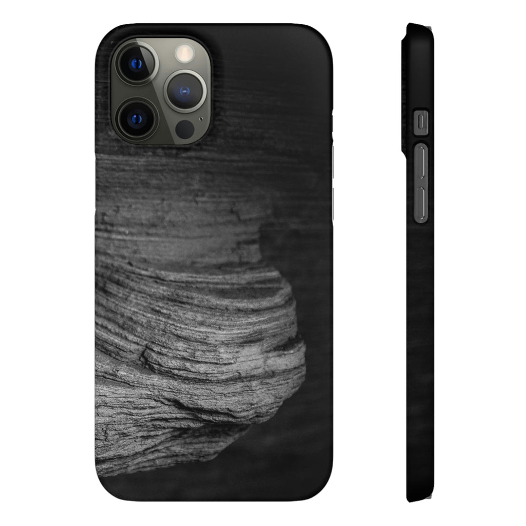 Sedimentary Rock Curves in Black and White - Phone Case