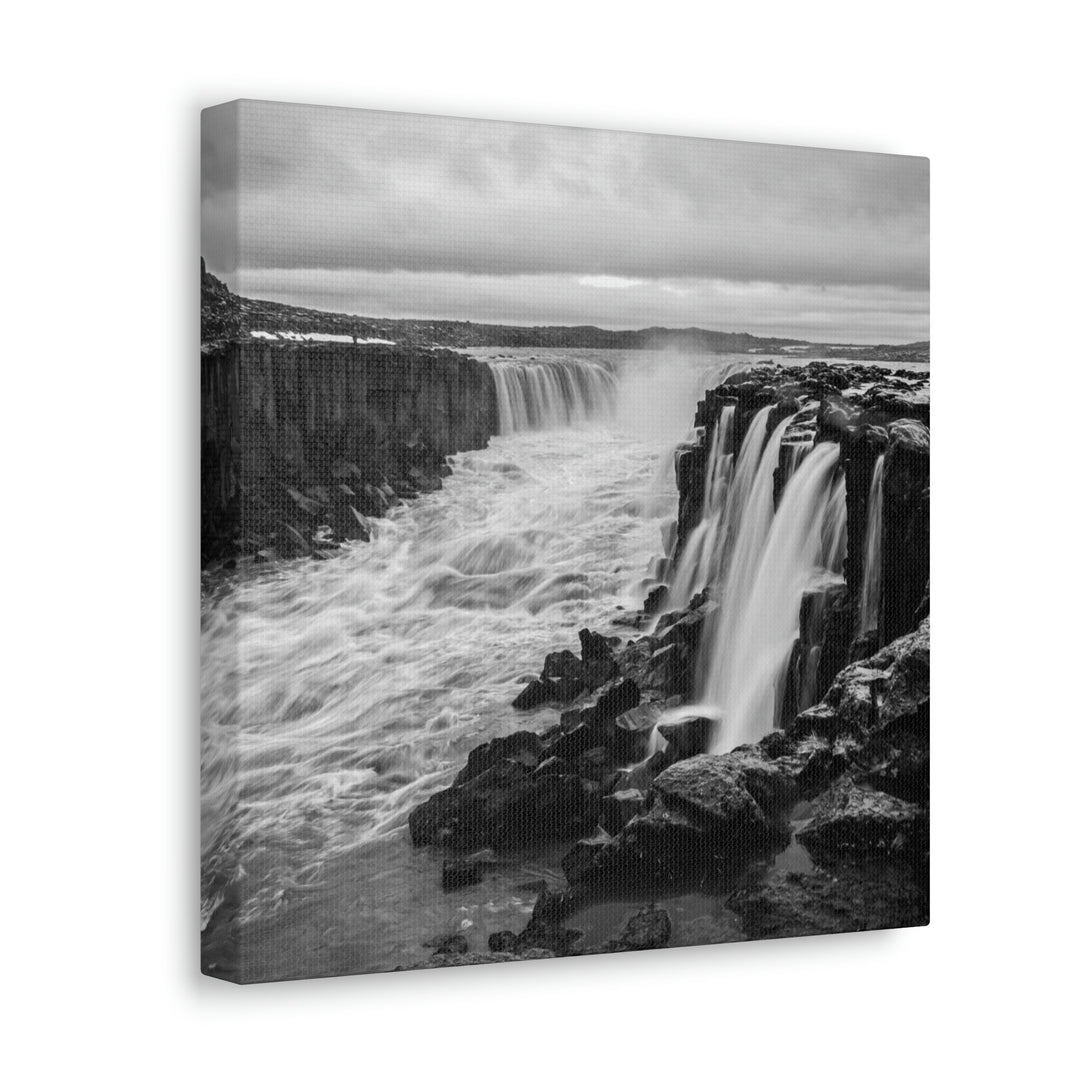 Selfoss in Black and White - Canvas