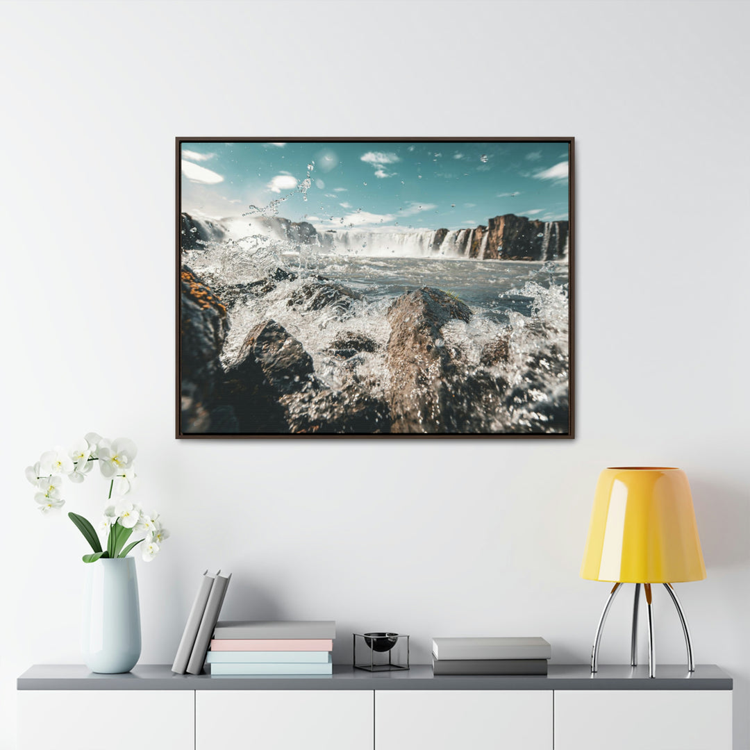 Goðafoss Splash - Canvas with Frame