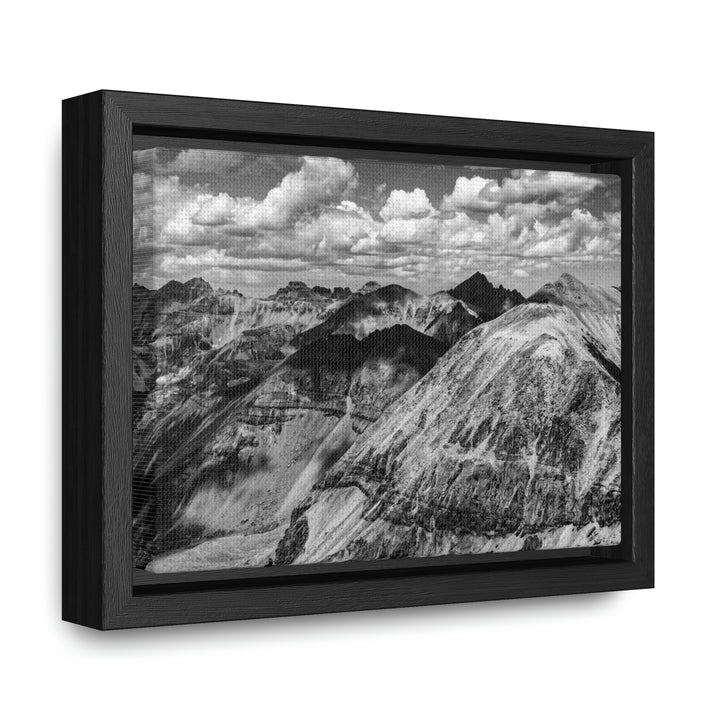 Imogene Pass From the Air in Black and White - Canvas with Frame