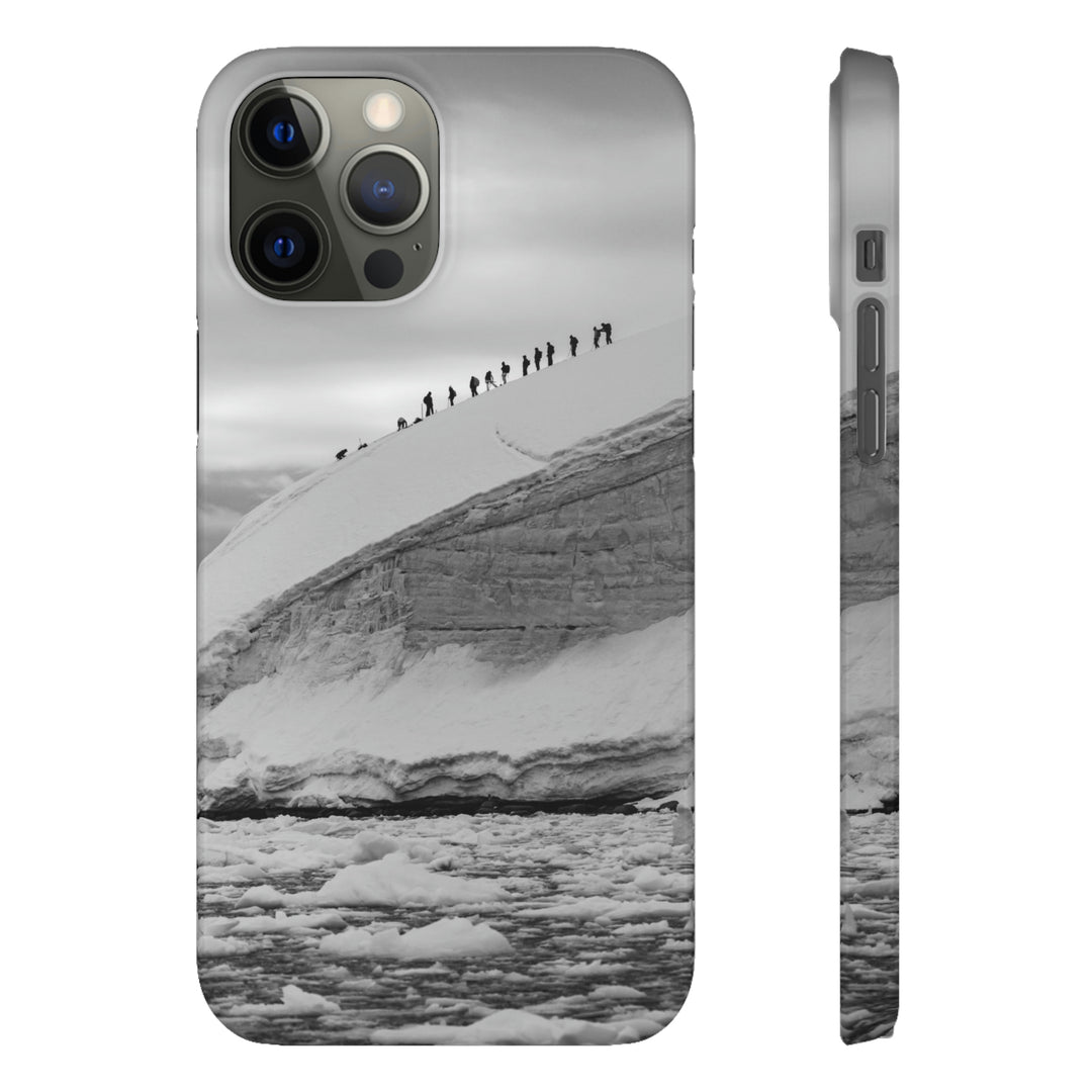 Preparing for the Climb in Black and White - Phone Case