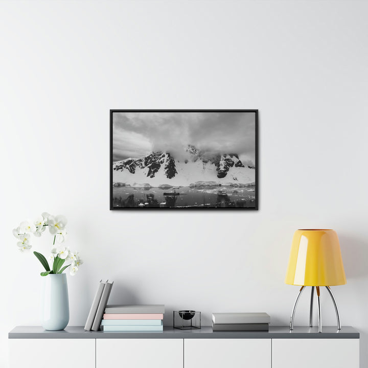 Peaceful Anchoring in Black and White - Canvas with Frame