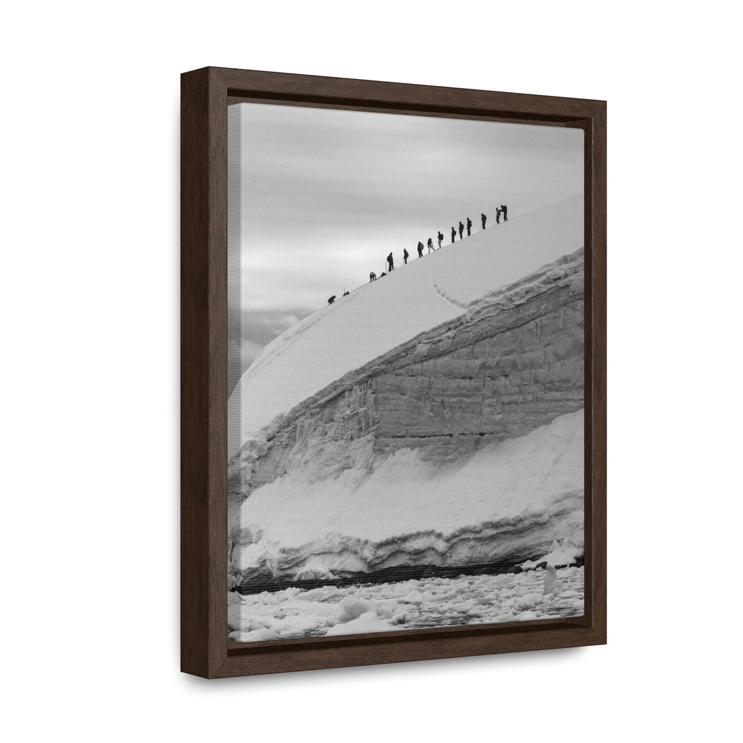 Preparing for the Climb in Black and White - Canvas with Frame