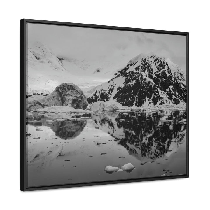 Reflected Calm in Black and White - Canvas with Frame